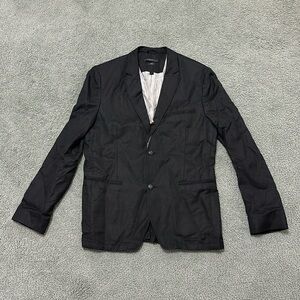John Varvatos USA luxe black linen cotton blazer men’s 42
